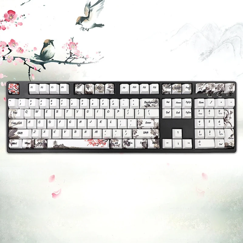 

Колпачки для клавиш Cherry Profile, 108 клавиш, непрозрачные колпачки для клавиш cherry MX Switch, чернильная краска для механической клавиатуры