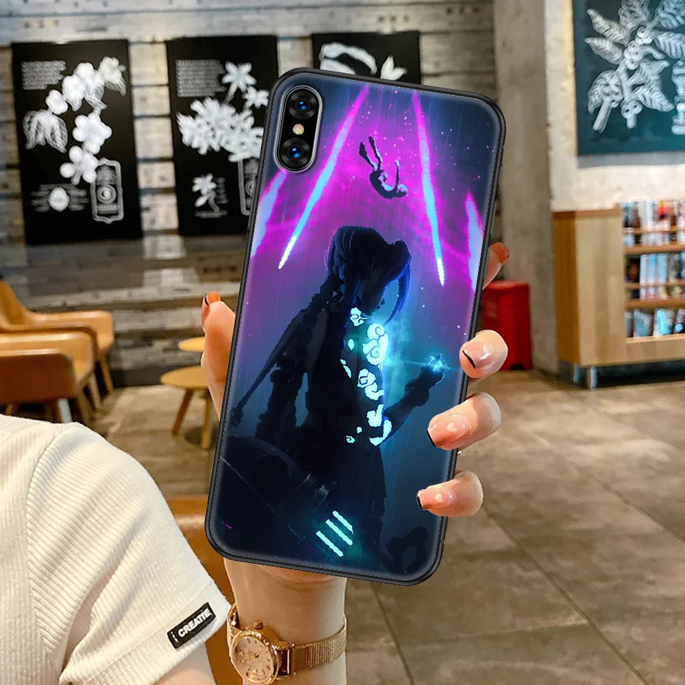 Arcane Jinx аниме чехол для телефона iphone SE 2020 6 6S 7 8 11 12 13 Mini Plus X XS XR Pro Max черный трендовый