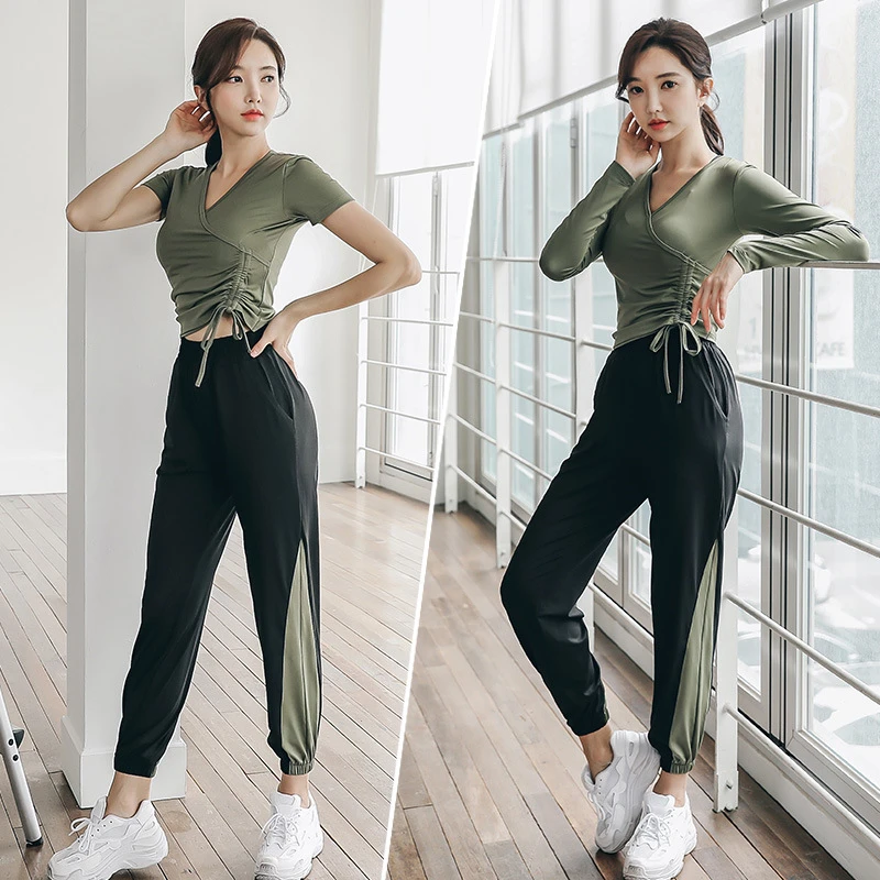 Новый женский спортивный костюм спортивная одежда армейского зеленого и черного