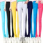 FSDKFAA корейские обтягивающие джинсы, женские Стрейчевые джинсы, брюки-карандаш ярких цветов, узкие джинсовые брюки с маленькими штанинами, черные джинсы 7XL