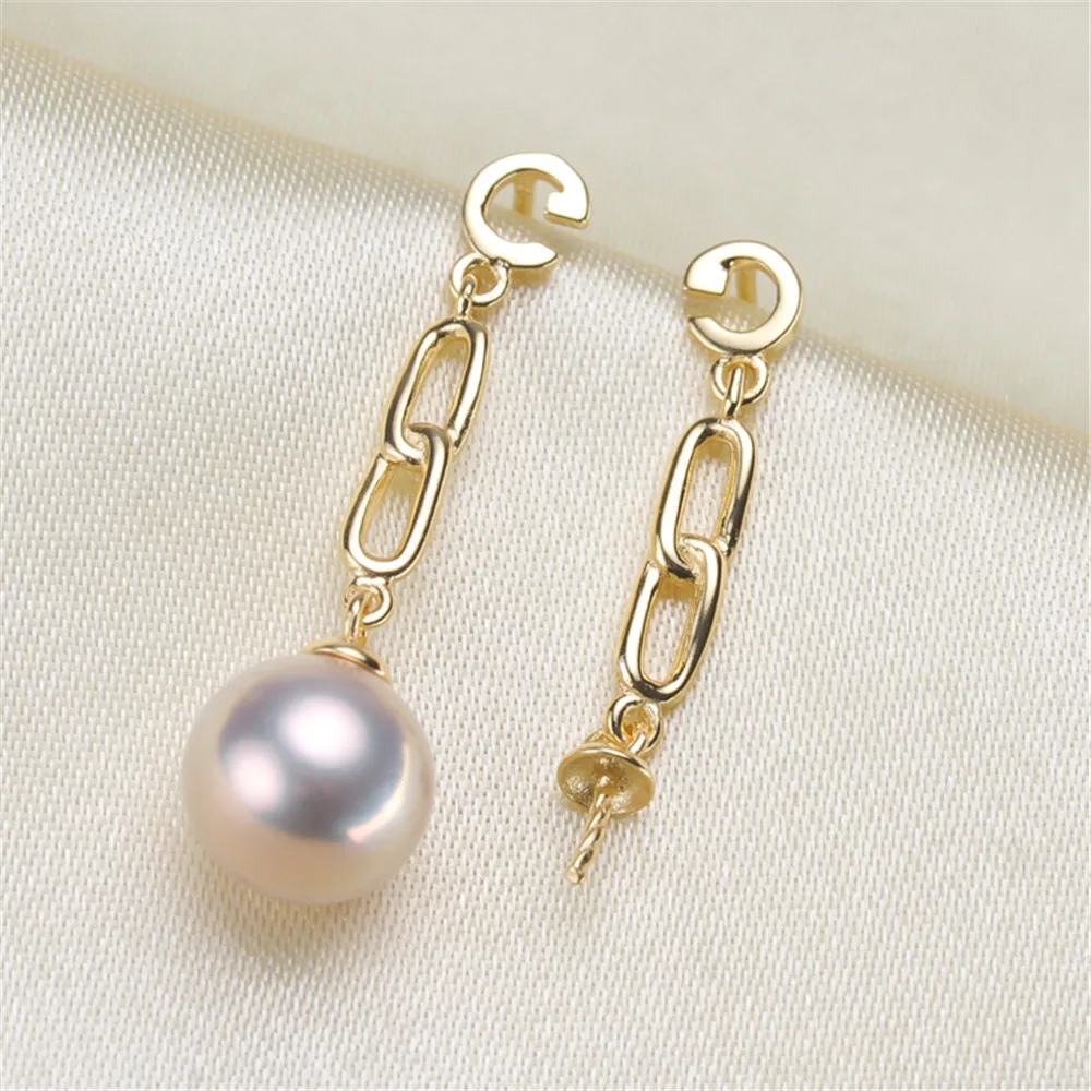 

925 Sterling Silver Plating Earrings Pearl Earrings Accessories Findings Earrings Jewelry Parts Fittings Mountings DIY Girl Gift