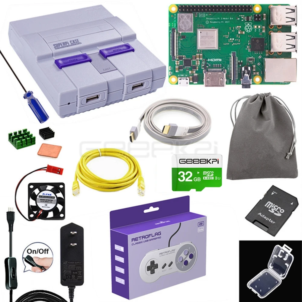 GeeekPi Retroflag чехол SUPERPi-U NESPi чехол с дополнительным игровым контроллером сумка для переноски для Raspberry Pi - Цвет: CASE RPI 1 Control