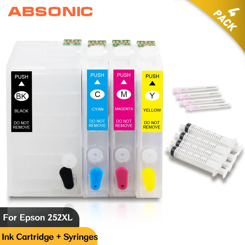 Для печатающей головки Epson 252 252XL T252 пустой перезаправляемый картридж совместимый