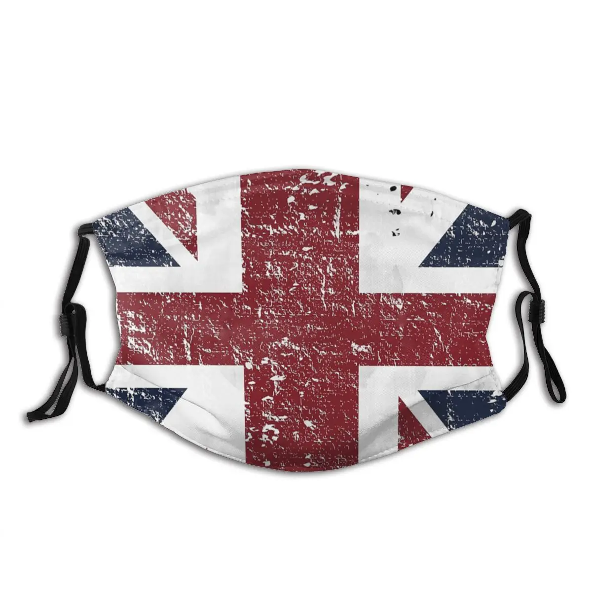 

Distressed British Flag Reusable Printed Mouth Face Mask Anti Wind Cold Proof with Filter Winter Protection Cover Muffle for Men