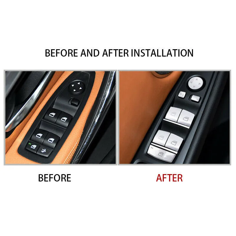 

Window Cover 13pcs Switch Button 2011-2017 ABS Chrome Accessories For BMW 5 Series Lift