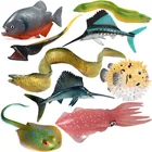 Реалистичная искусственная животная модель, рыба-меч, морай, электрический угорь, пиранха, ПВХ экшн-игрушка, фигурки, Детские коллекционные игрушки