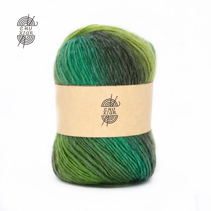 Длинная Радужная шерстяная окрашенная пряжа из чистой шерсти женские шали шляпа