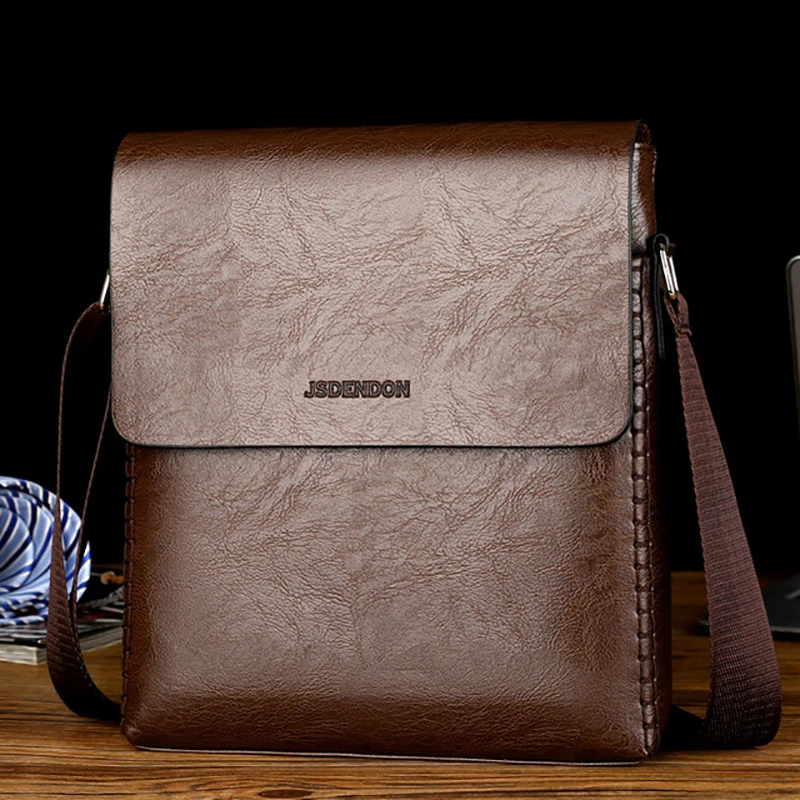 

Модные мужские сумки-мессенджеры из искусственной кожи для мужчин, Повседневная Деловая винтажная сумка через плечо