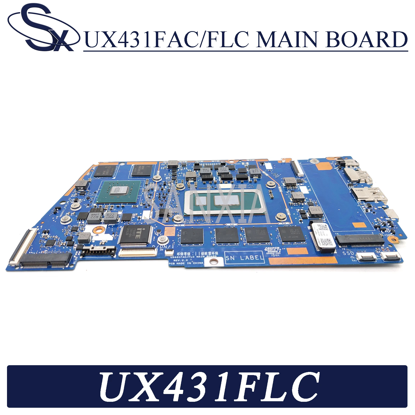 kefu ux431facflc laptop motherboard for asus zenbook ux431flc ux431fn ux431f original mainboard 8gb ram i5 8265u mx150 4gb free global shipping