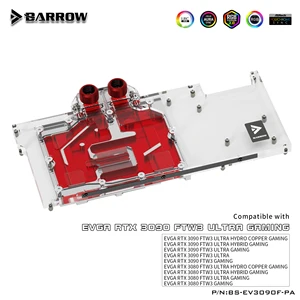 Водяной блок Barrow RTX 3090 3080 GPU для EVGA 3090 FTW3, полное покрытие 5 в ARGB GPU кулер, BS-EV3090F-PA
