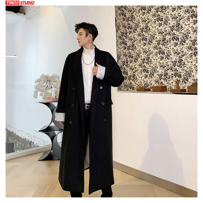 Прямая поставка 2019 Мужской сплошной размера плюс луч талии плащ дизайн нагрудные