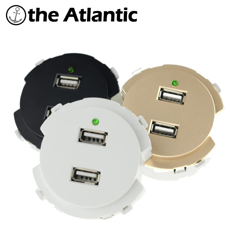 Электрическая розетка L1 модульная для зарядки с двумя USB-разъемами 220