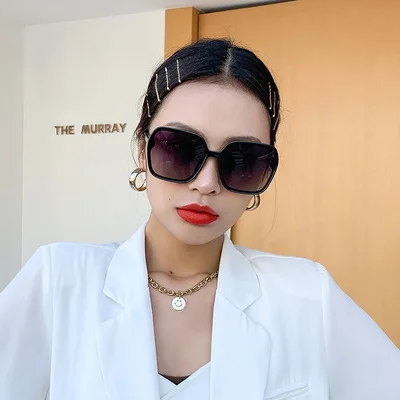 

New Large Sunglasses For Elegant Ladies Polarized Sunglasses Fashion Personality Anchor Street Shooting Driving Sunshade 2021