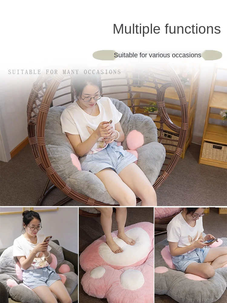 저렴한 크리에이티브 글라이더 스윙 버드 둥지 쿠션 행잉 바구니 쿠션 그라운드 고양이 발 바닥 매트, 지팡이 의자 쿠션 크래들 매트