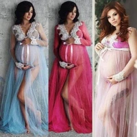 new hot pregnant women lace up long sleeve maternity dress ladies maxi gown photography photo shoot clothing clothes