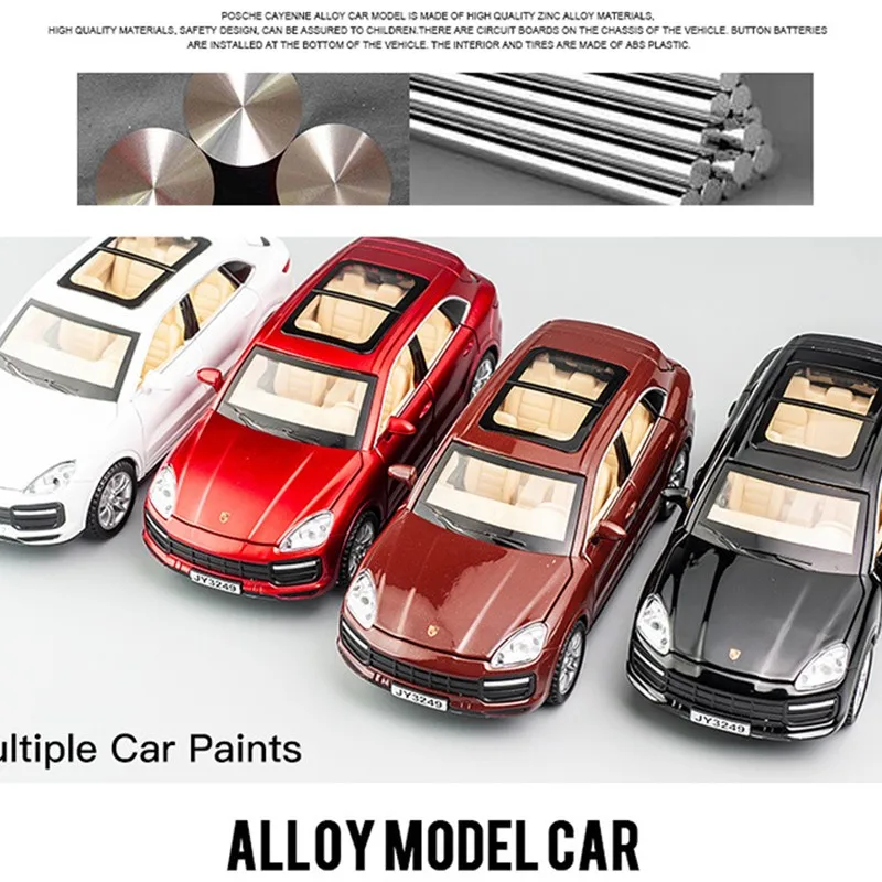 

1:32 Cayenne Alloy Model Suv Toy Car Strong Pull-back Diecasts & Toy Vehicles Toy Car Model Sound and Light Children's Toy Gift
