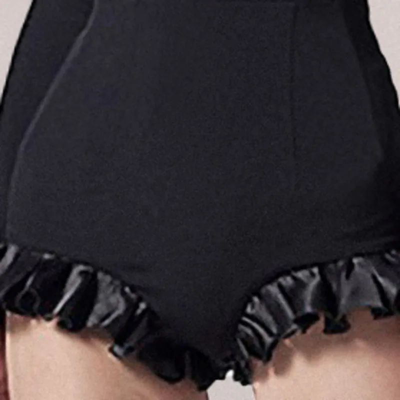 

[DEAT] Sexy Solid Black Y2k Button One-piece Pants Off Shoulder Bodysuit Rompers Womens Jumpsuit Mall Goth 2021 Summer GX402