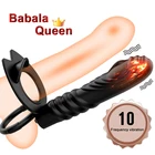 Вибратор для пениса, 10 режимов, фаллоимитатор, вибратор для женщин и мужчин, ремешок на пенис, фаллоимитатор, трусики, секс-игрушки для пар, Вибраторы