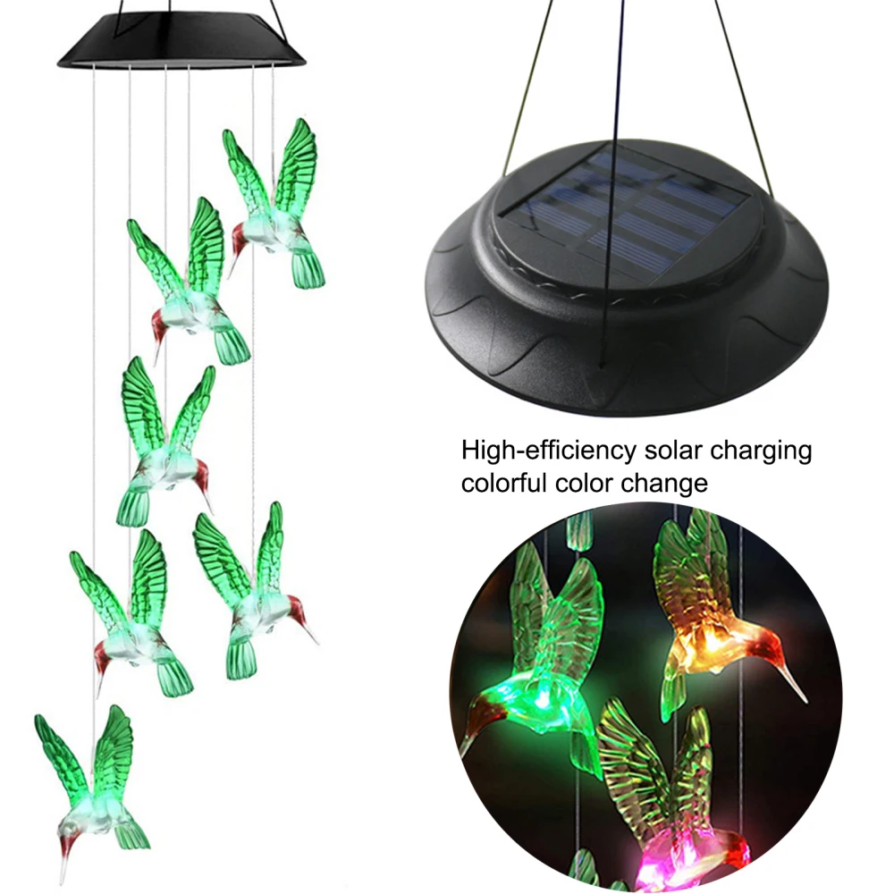 

Chime Lamp Solar Wind Chimes Light Led Colorful Lighting Waterproof Hanging Color-Changing Ourdoor Decor Mom's Best Gifts Lamps