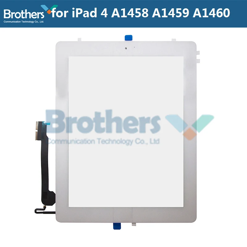 Планшет T панель для iPad 4 A1458 A1459 A1460 дигитайзер стекло сенсор в сборе с кнопкой Home для iPad 4 экран Replecement - Цвет: White ButtonAdhesive