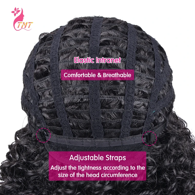 

Short Synthetic Wigs 8 Inch Afro Kinky Curly Wig For Black Women Natural Black Heat Resistant Big Stretch Wig