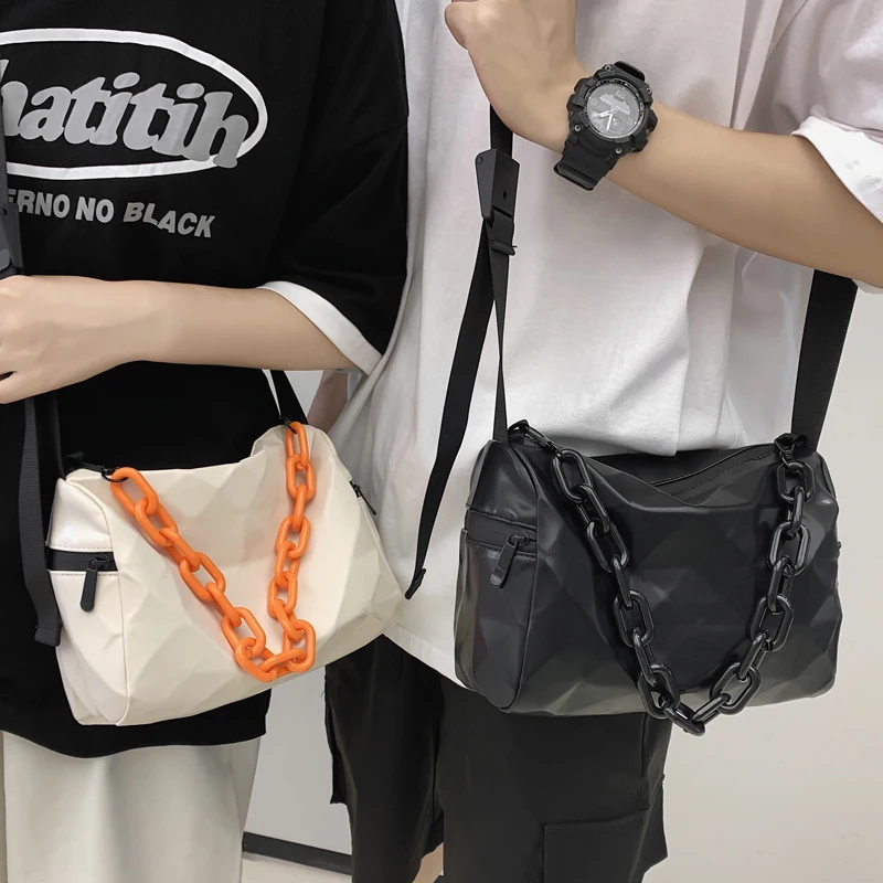

Original Aizatly Shoulder Bag Couple Korean Casual Retro PU Messenger Bag Fashion Trend Chain Handbag Youth Bag