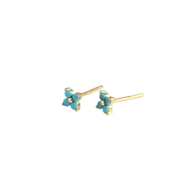 

Fengxiaoling Trendy Minimalist Real 100% 925 Sterling Silver Mini Small Zircon Stud Earrings For Women Student Teen Jewelry Gift