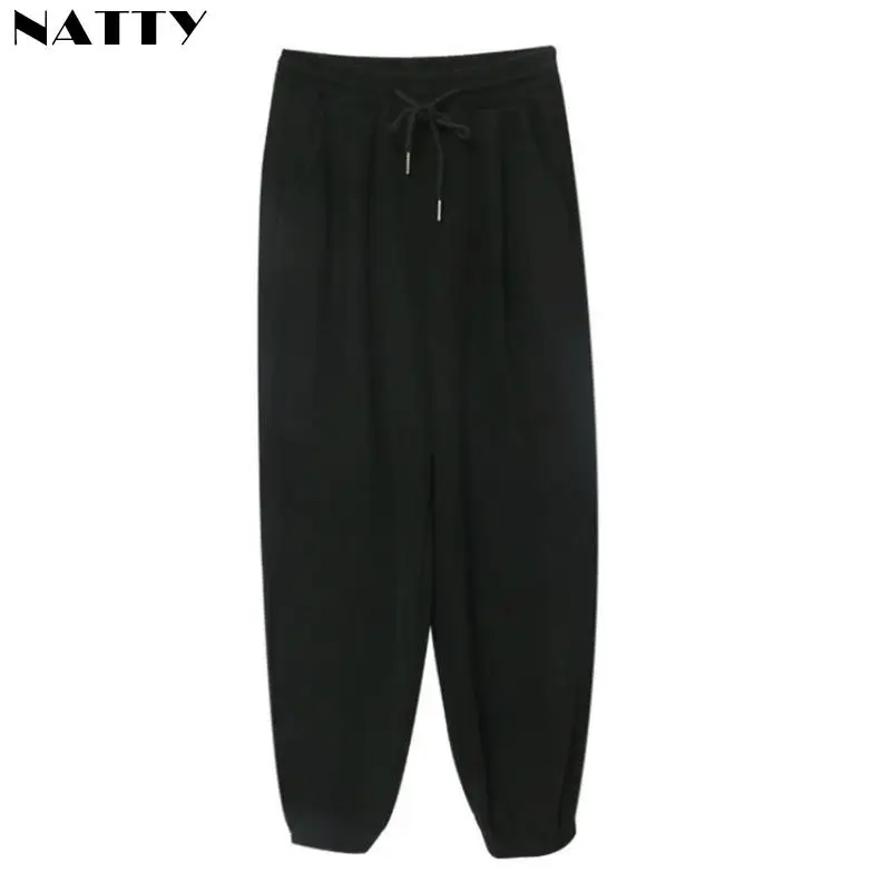 

Серые спортивные брюки для женщин, сезон весна-осень-зима 2021, модные спортивные мешковатые шаровары, черные брюки, женские джоггеры, уличная...