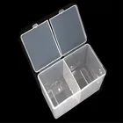 Прозрачный бокс для хранения ватных тампонов Microblade, двухслойная сетчатая коробка для хранения ватных тампонов для макияжа, аксессуары для татуировок