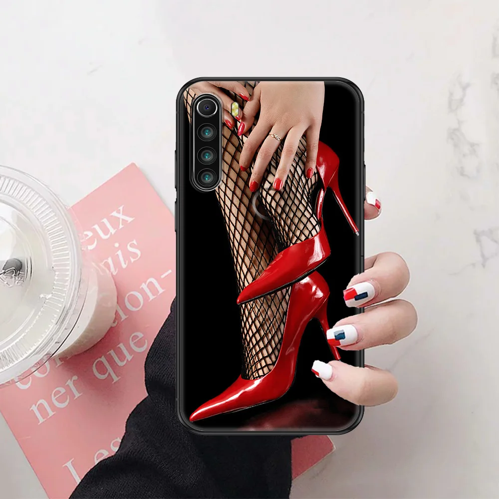 Телефонный чехол Silk Stockings Sexy Girl High-Heeled Shoes для Xiaomi Redmi Note 7 8 9 10 7A 8T 9A 9T 9S 10S Pro, черный тренд, Etui TPU on.