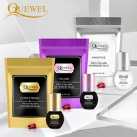 quewel 1 2s dry time lash glue for eyelashes extension black adhesive super glue naturally individual retention long last