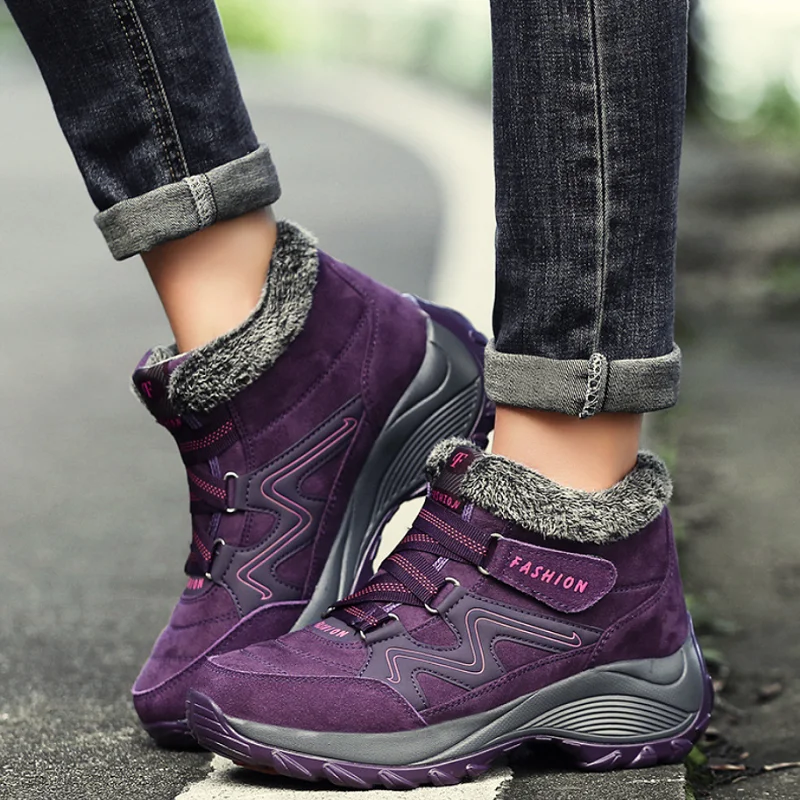 

Winter Women's Snow Boots, Women's Thick Plush Snow Boots, Anti-Snow Women's Slope Heel Boots, Non-Slip Women's Shoes