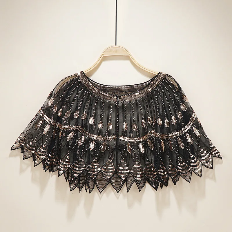 Женские шарфы 1920s Цветочная вышивка женская накидка для вечевечерние в стиле