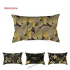 Черное золото тропический пальмовый лист тропический лес растения листья художественный узор прямоугольная элегантная поясничная Подушка Чехол для автомобиля