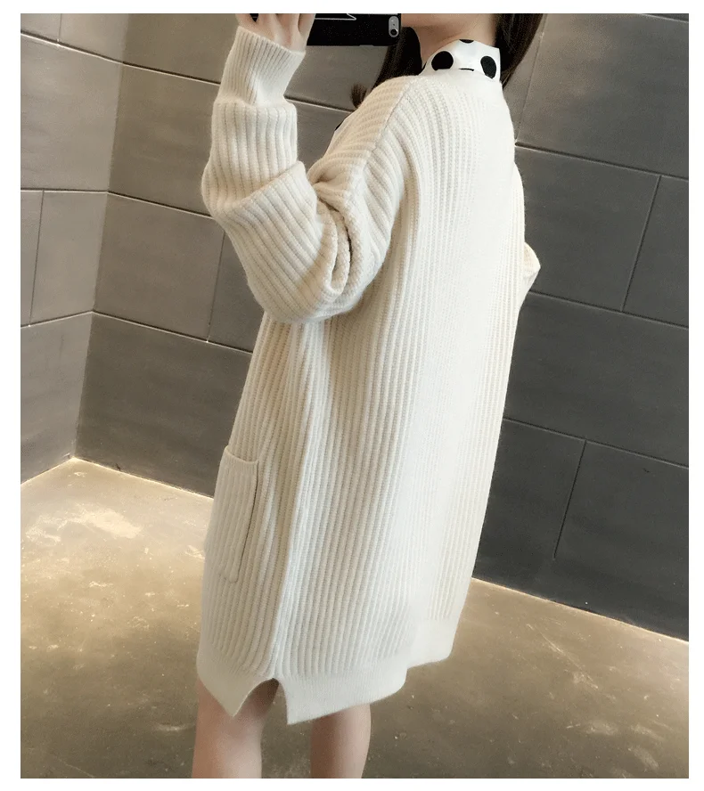 

NEW Knitted cardigan women's medium long autumn 2019 new women's and versatile thickened spring autumn winter sweater co