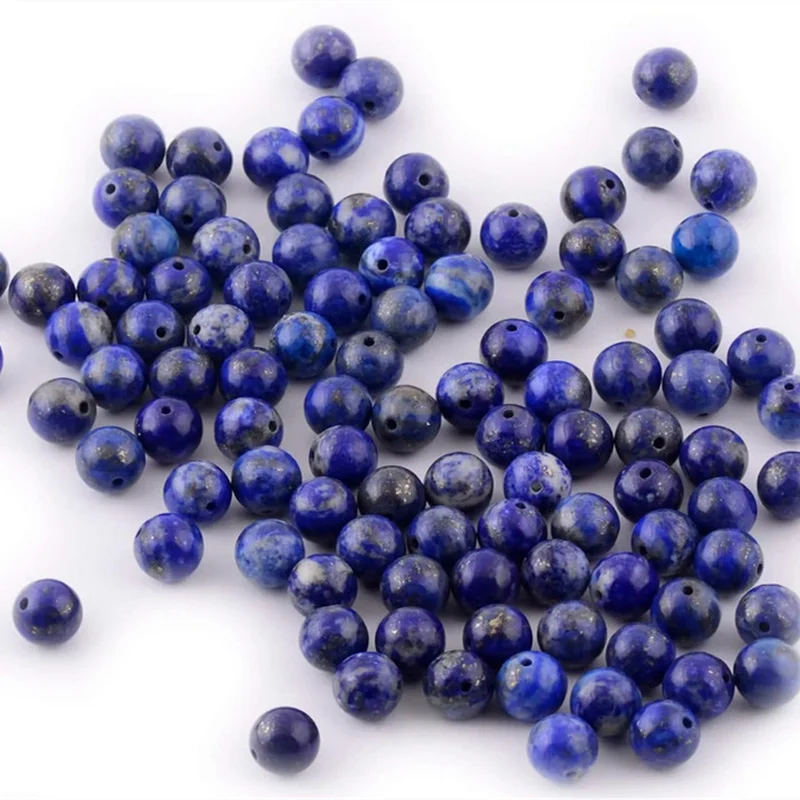 Бусы из натурального камня модные Lapis Lazuli незакреплённые бусины 4/6/8/10 мм для
