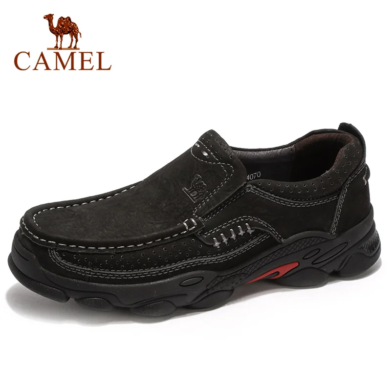 

CAMEL Outdoor Men Shoes Autumn Wearable Non-slip Matte Genuine Leather Daily Casual Man Shoes Rubber Outsole Footwear