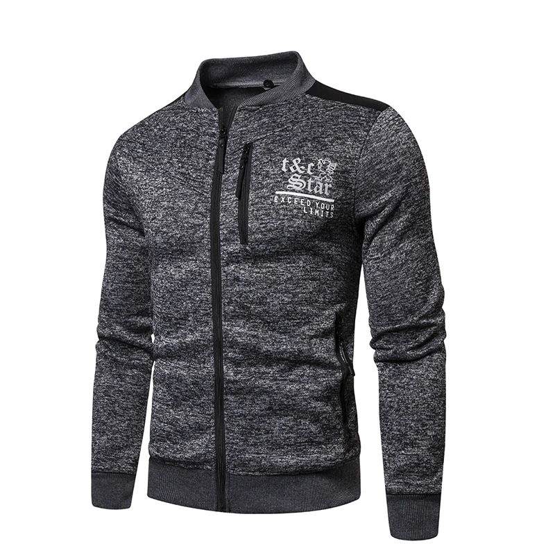 Весна Осень 2020 мужская толстовка с модным принтом Мужская на молнии брендовая