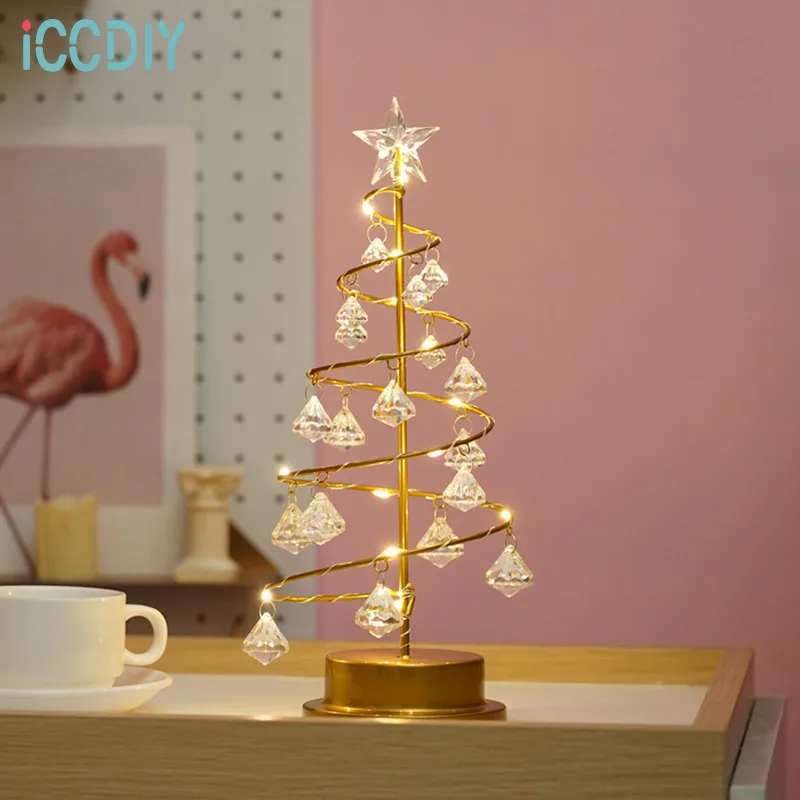 

LED Night Light diamond Christmas Tree Shape desk Lamp For Home Kids Bedroom Fairy Lights Luminary Holiday Ornaments Decoration