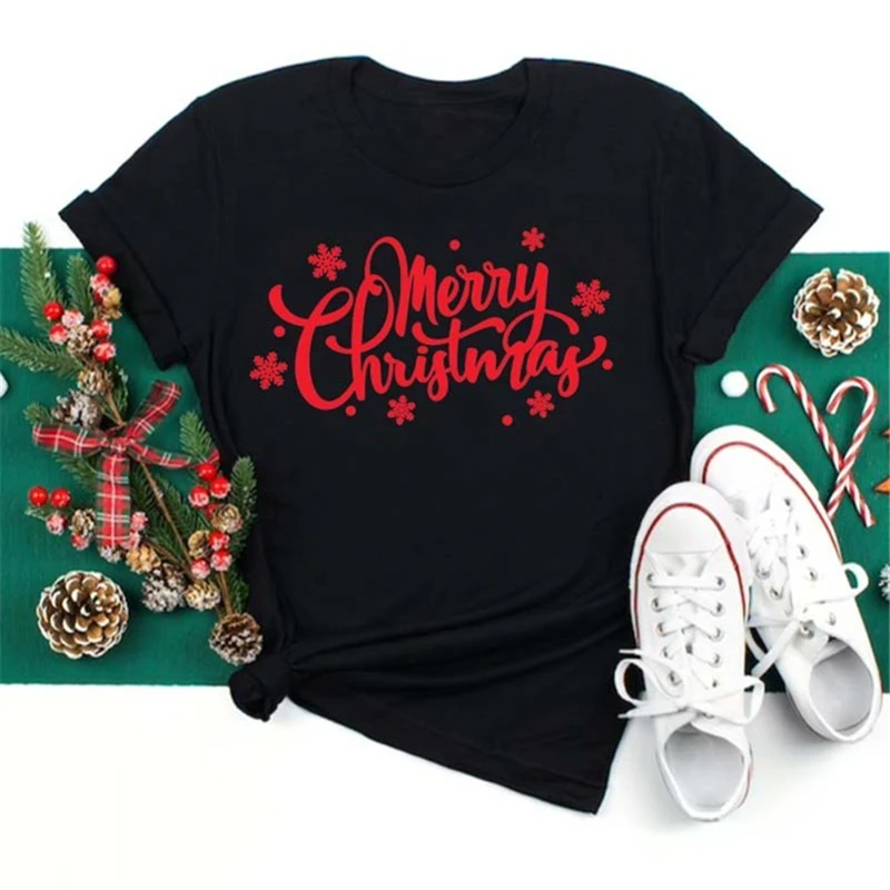 

Cartoon Graphic Cute Tee New Merry Christmas Fashion Christmas Tree Black T Shirt Kawaii TShirt Fashion Hipster Christmas Tops