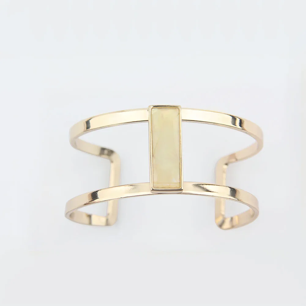 Новый стиль Швабра оболочка эффект прямоугольный каменный браслет блестящий