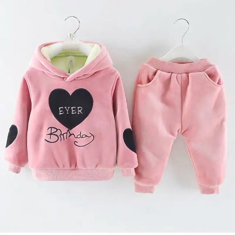 Новые зимние комплекты теплой одежды для девочек Детские хлопковые плотные