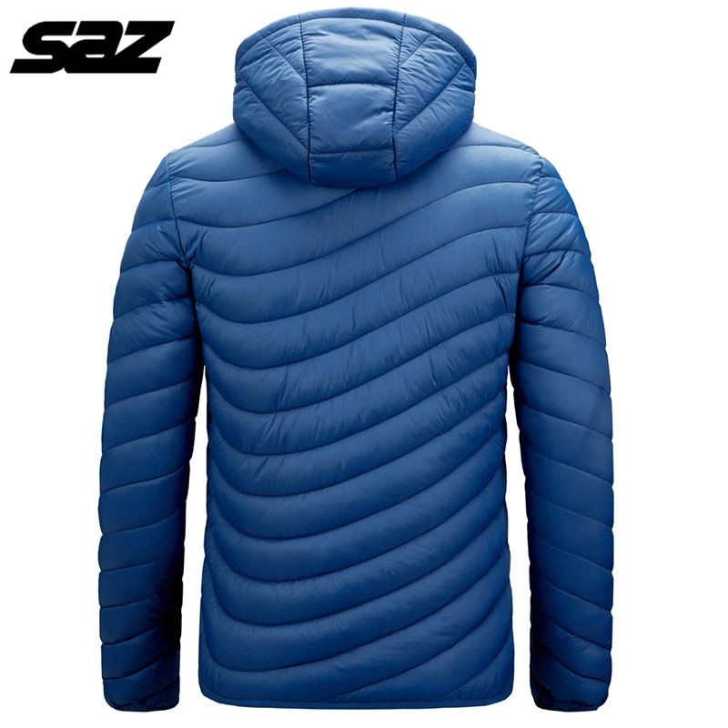 Мужская теплая водонепроницаемая куртка SAZ Повседневная плотная с капюшоном