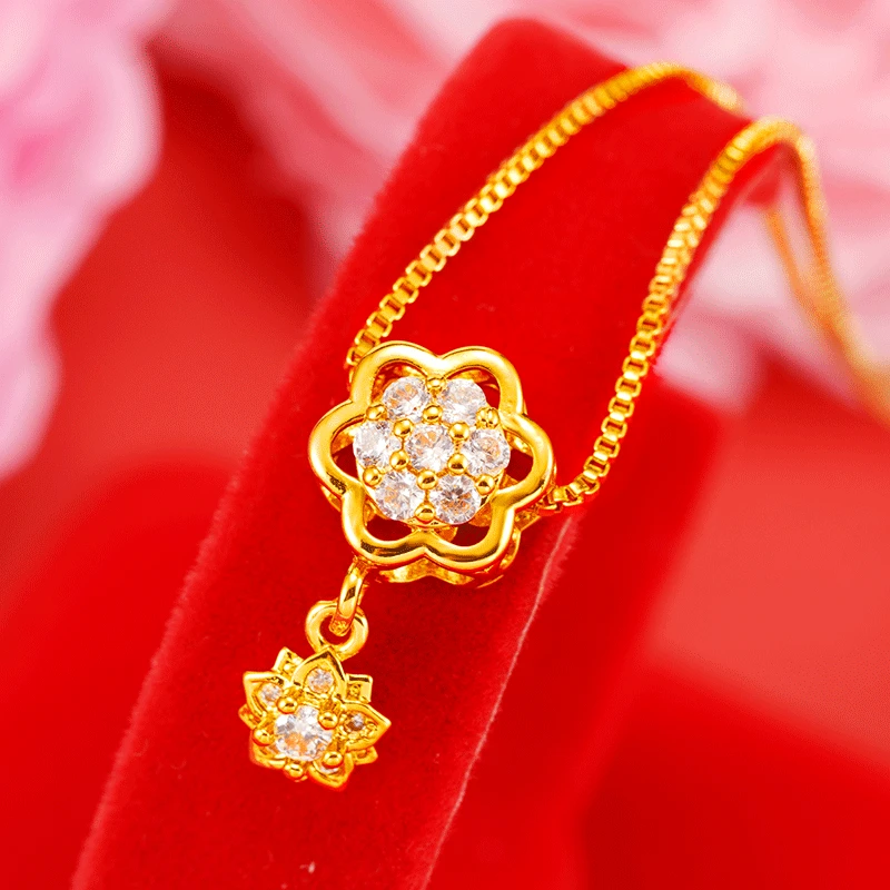 

Light Luxury Hair 18k Yellow Gold Pendant Pan & Home DIY Hot Style Accessories Eiffel Tasha Gold Zircon Jewelry