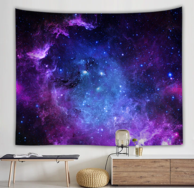 Психоделический красочный гобелен космической галактики земли Настенный декор