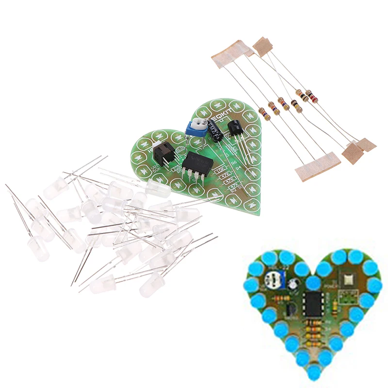 

1set DIY Kit Heart Shape Breathing Lamp Kit DC 4V-6V Breathing LED Suite DIY Electronic Production for Learning Tool
