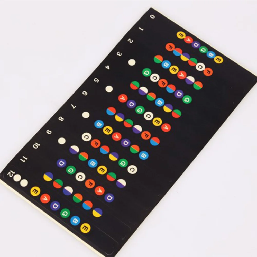 gitarre aufkleber akustische elektrische griffbrett notizen karte 6 string etiketten zubehör für gitarre lernen free global shipping