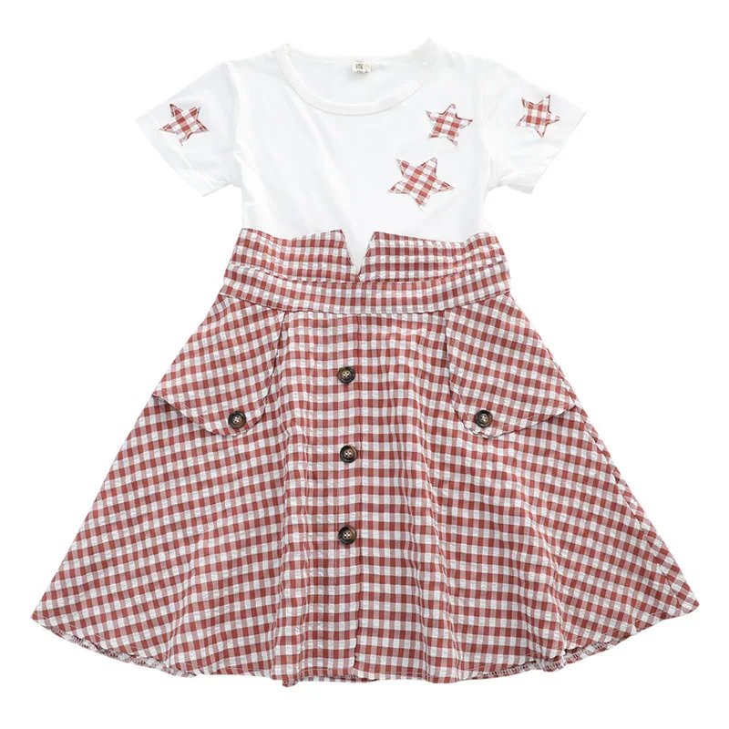 Семейное платье для мамы и дочки Новинка 2019 года сезон лето-осень в клетку со