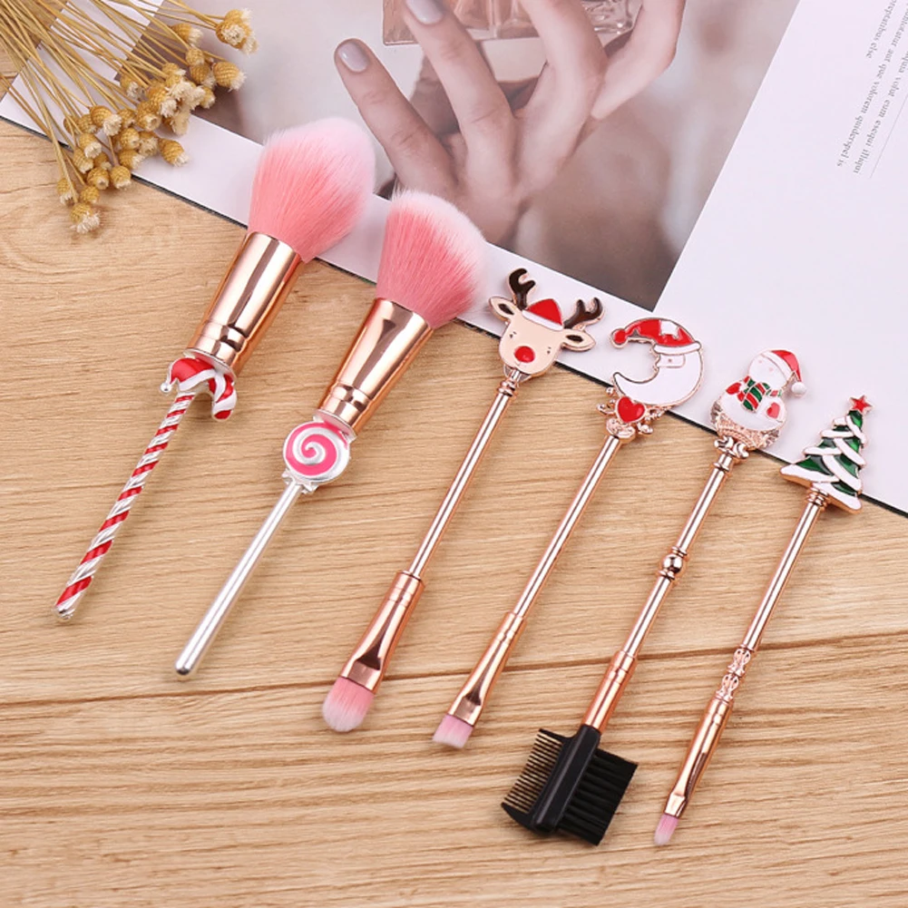 Рождественские конфеты кисти для макияжа старый человек Лось милый мини Макияж