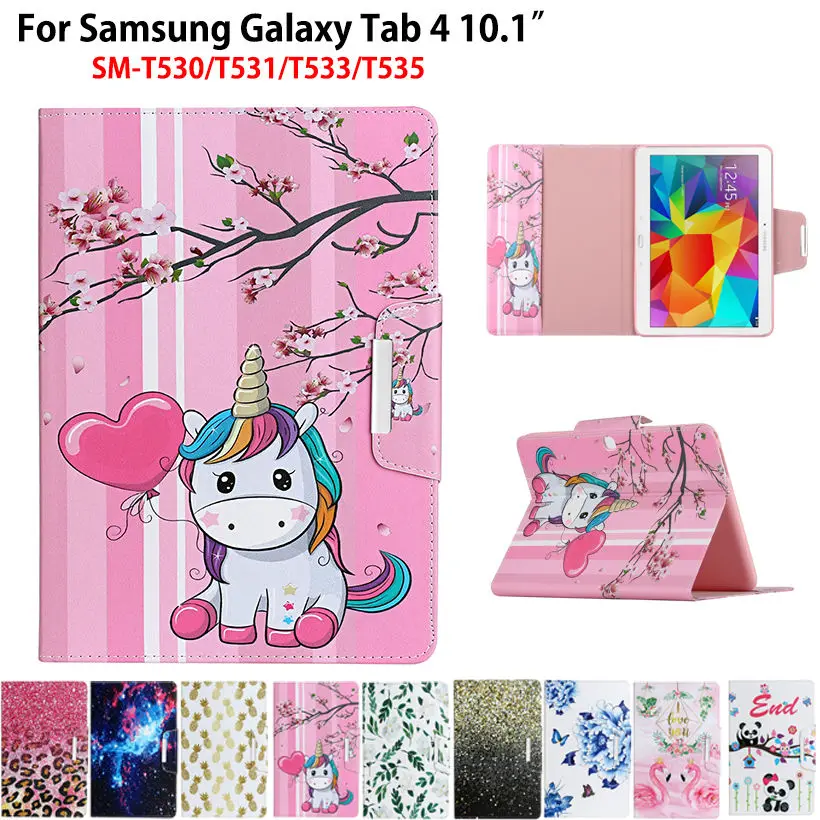 SM T530 чехол для Samsung Galaxy Tab 4 10 1 &quotT530 T531 T533 T535 планшета с мультяшным принтом